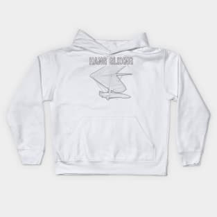 Hang Gliding Pencil Illustration Kids Hoodie